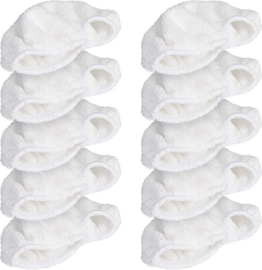 Navaris microvezelpads voor stoomreiniger Set van 10 vervangende doeken voor handstomer 49454 Wasbare doekjes voor vloer en wand reiniging
