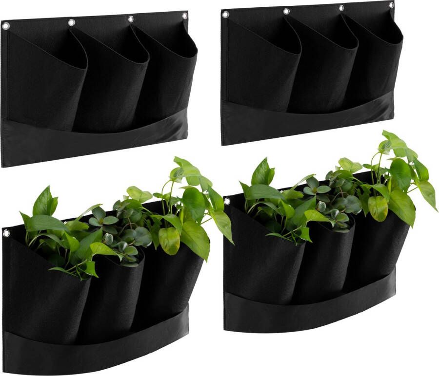 Navaris Plantenhangerset voor 12 planten Hangpot 4x 3 Plantenhanger voor binnen of buiten Hangende plantenbak voor balkon vensterbank of reling