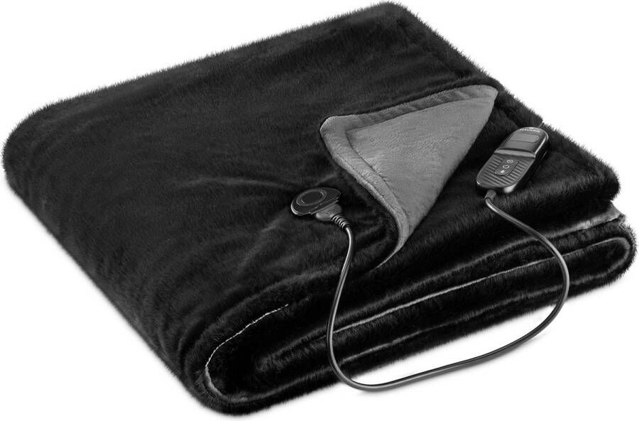 Navaris XXL warmtedeken voor 2 personen Elektrische deken met 9 standen en timer Bovendeken 180 x 130 cm Fluweelzacht Wasbaar