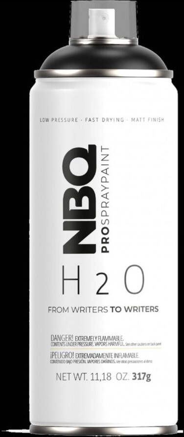 NBQ H2O Waterbasis spuitverf 400ml spuitbus Geurloos zwart