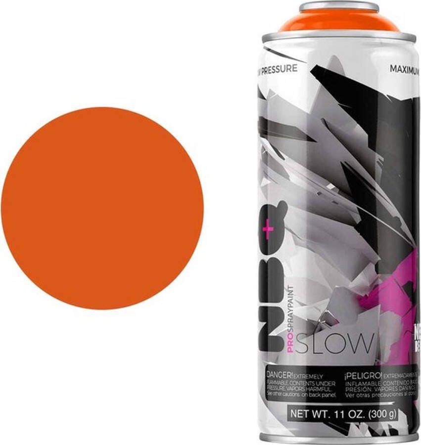 NBQ Slow Spuitbus verf 400ml Matte afwerking Hoge druk NARANJA PASTEL PASTEL ORANGE