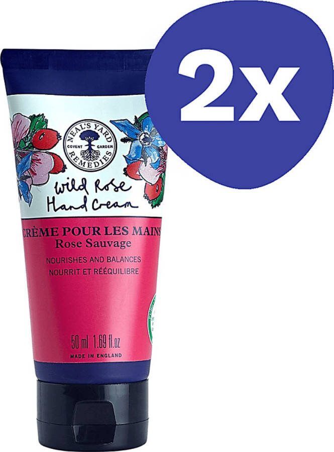 Neals Yard Remedies Neal's Yard Remedies Wild Rose Hand Cream (intens voedend) (2x 50ml)