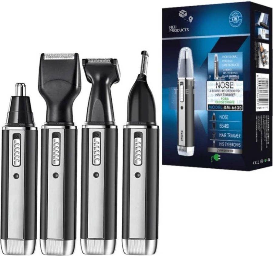 Ned products Ned s 4 in 1 Neustrimmer Baardtrimmer Oortrimmer Wenkbrauw Trimmer Baard Neus Trimmer Oplaadbaar Mannen Pro versie