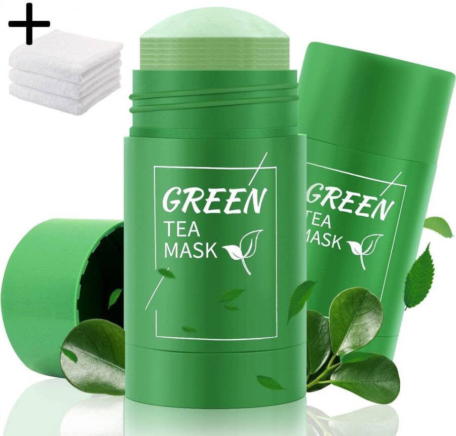 Ned products Ned s Green Mask Stick Gezichtsmasker Gezichtmasker Acne Blackhead Remover Huidverzorging Mee Eters Verwijderen Groene thee + Handdoek
