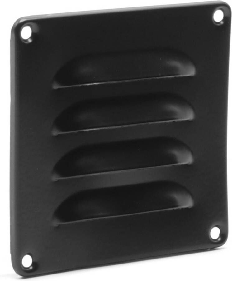 Nedco BV Aluminium schoepenrooster 100x100mm met omgezette rand zwart