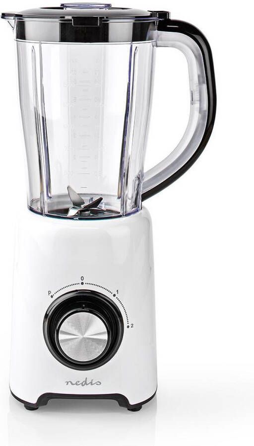 Nedis Blender 800 W 1.5 l Kunststof 2-Snelheden Wit Zwart