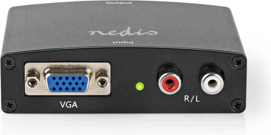 Nedis HDMI™-Converter | VGA 2x RCA Female | HDMI™ Output | 1-weg | 1080p | 1.65 Gbps | Aluminium | Antraciet Zwart