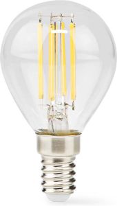 Nedis LED-Filamentlamp E14 G45 4.5 W 470 lm 2700 K Dimbaar Warm Wit Retrostijl 1 Stuks Doorzichtig