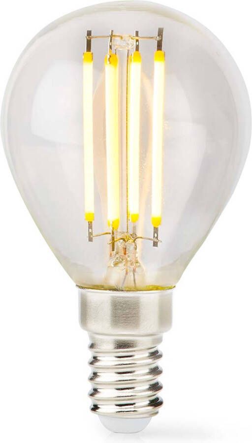 Nedis LED-Filamentlamp E14 G45 4.5 W 470 lm 2700 K Dimbaar Warm Wit Retrostijl 1 Stuks Doorzichtig