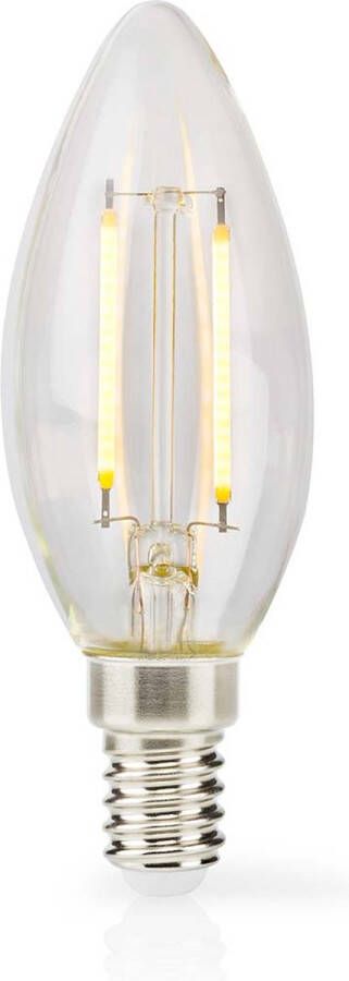 Nedis LED-Filamentlamp E14 Kaars 2 W 250 lm 2700 K Warm Wit Retrostijl 3 Stuks Doorzichtig