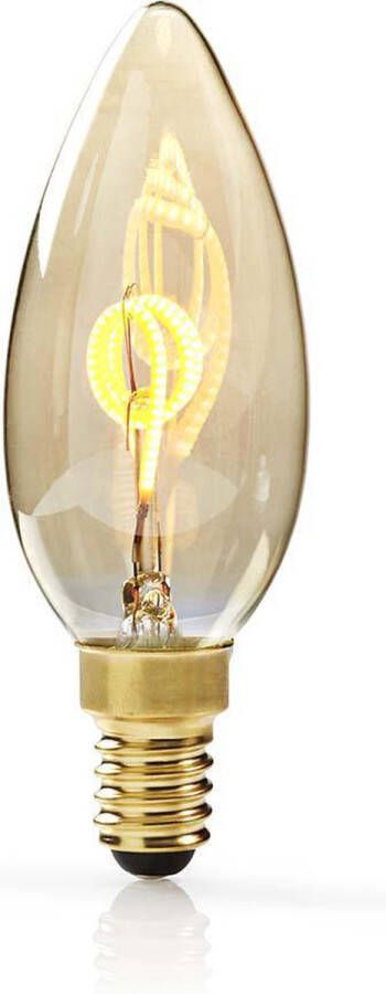 Nedis LED-Filamentlamp E14 Kaars 3 W 100 lm 2000 K Dimbaar Warm Wit Retrostijl 1 Stuks Goud