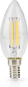 Nedis LED-Filamentlamp E14 Kaars 4.5 W 470 lm 2700 K Dimbaar Warm Wit Retrostijl 1 Stuks Doorzichtig