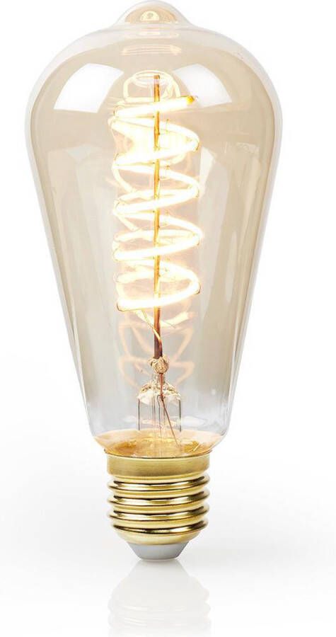 Nedis LED-Filamentlamp E27 ST64 5 W 250 lm 2000 K Met Gouden Afwerking Retrostijl Aantal lampen in verpakking: 1 Stuks