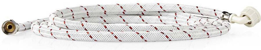 Nedis Nylon Toevoerslang 1 2'' 3 4'' 10 Bar 90 °C 4.00 m Toepassing: Schotel Wasmachine Nylon Rood Wit