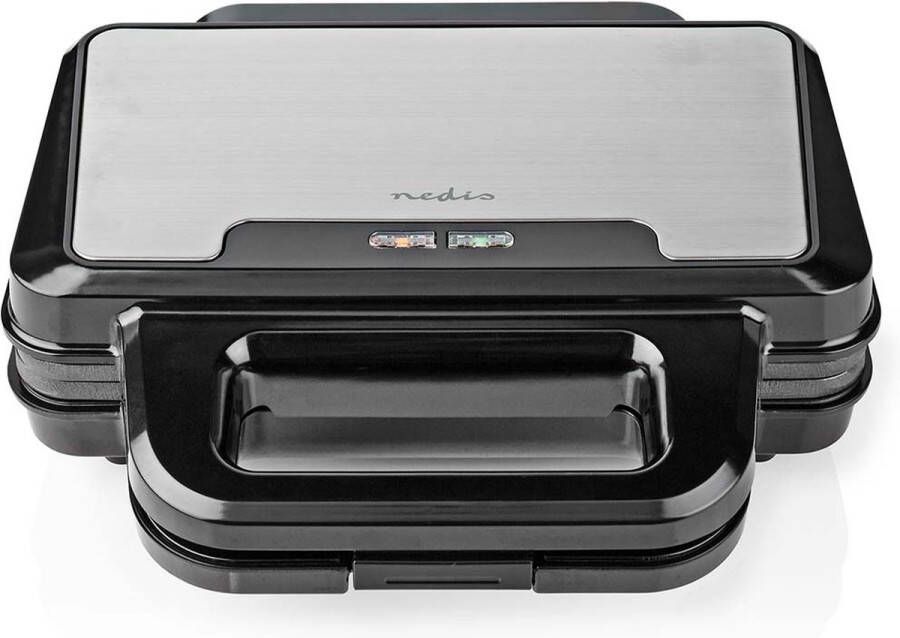 Nedis Sandwich maker | 900 W | 26.8 x 14.5 cm | Automatische temperatuurregeling | Aluminium Kunststof - Foto 1