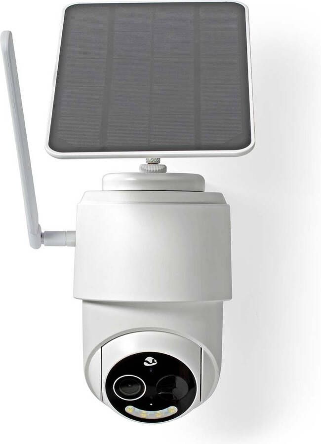 Nedis SmartLife Camera voor Buiten 4G Full HD 1080p Pan tilt IP65 Cloud Opslag (optioneel) microSD (niet inbegrepen) 5 V DC Met bewegingssensor Nachtzicht Wit