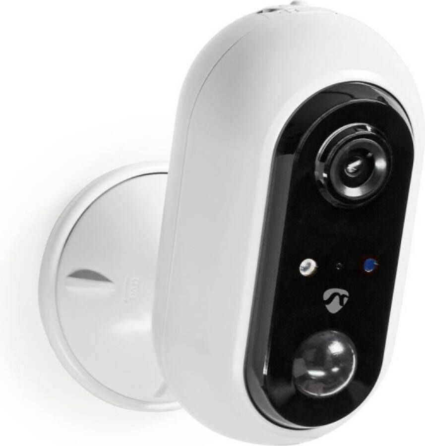 Nedis SmartLife Camera voor Buiten Wi-Fi Full HD 1080p IP65 Max. batterijduur: 4 Maanden Cloud Opslag (optioneel) microSD (niet inbegrepen) 5 V DC Met bewegingssensor Nachtzicht Wit