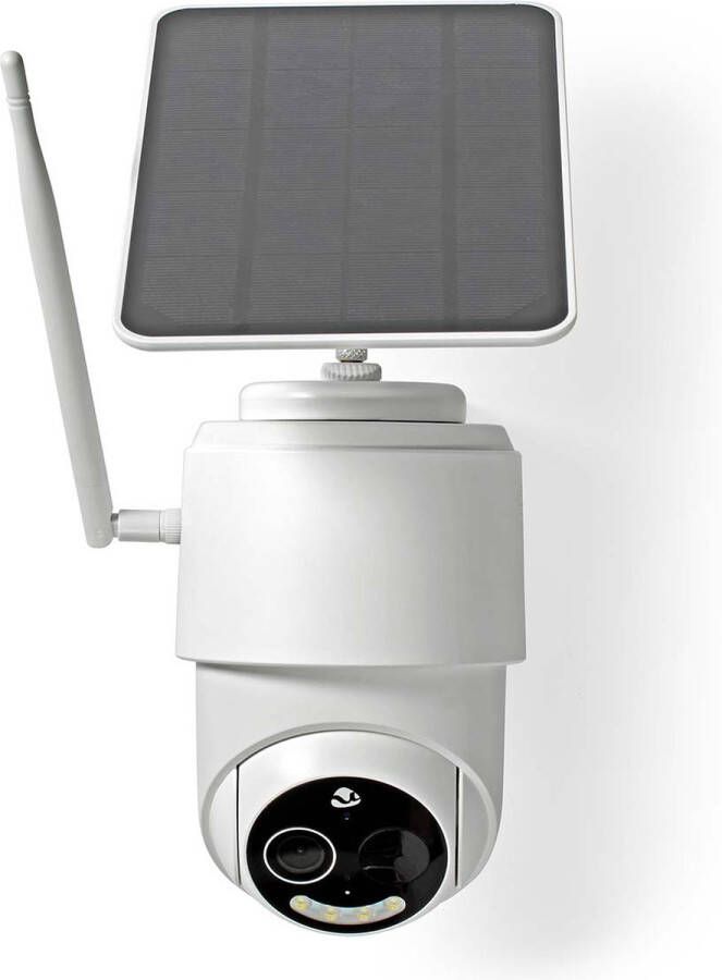 Nedis SmartLife Camera voor Buiten Wi-Fi Full HD 1080p Pan tilt IP65 Max. batterijduur: 5 Maanden Cloud Opslag (optioneel) microSD (niet inbegrepen) 5 V DC Met bewegingssensor