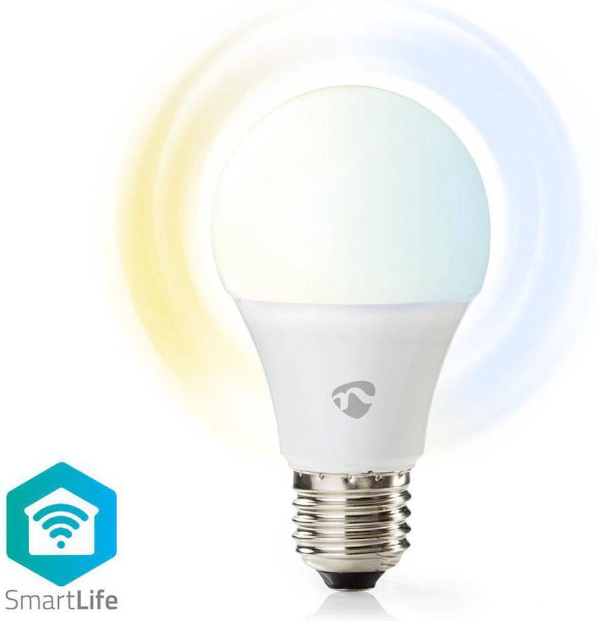 Nedis SmartLife LED Bulb Wi-Fi E27 800 lm 9 W Koel Wit Warm Wit 2700 6500 K Energieklasse: A+ Android™ IOS A60 1 Stuks