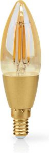 Nedis SmartLife LED Filamentlamp Wi-Fi E14 470 lm 4.9 W Warm Wit 1800 3000 K Glas Android™ IOS Kaars 1 Stuks
