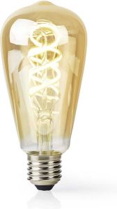 Nedis SmartLife LED Filamentlamp Wi-Fi E27 360 lm 4.9 W Warm tot koel wit 1800 6500 K Glas Android™ IOS ST64 1 Stuks