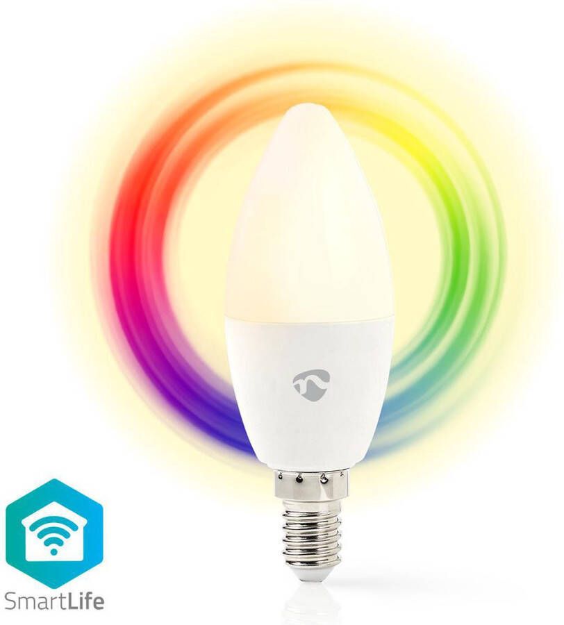 Nedis SmartLife Multicolour Lamp Wi-Fi E14 350 lm 4.5 W RGB Warm Wit 2700 K Android™ IOS Kaars
