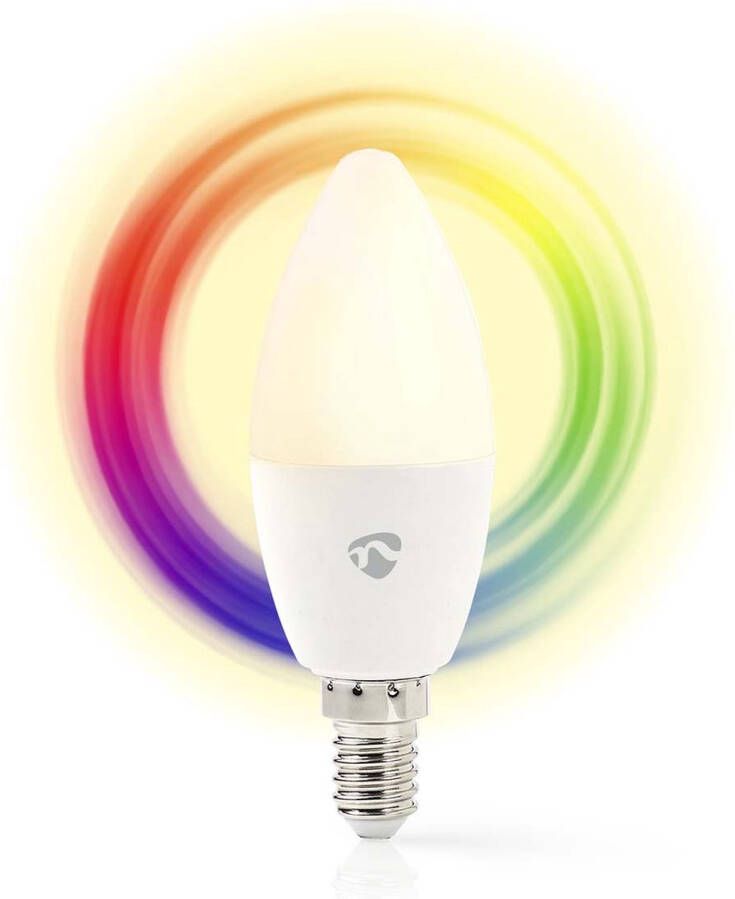Nedis SmartLife Multicolour Lamp Wi-Fi E14 470 lm 4.9 W RGB Warm tot Koel Wit 2700 6500 K Android™ IOS Kaars 1 Stuks