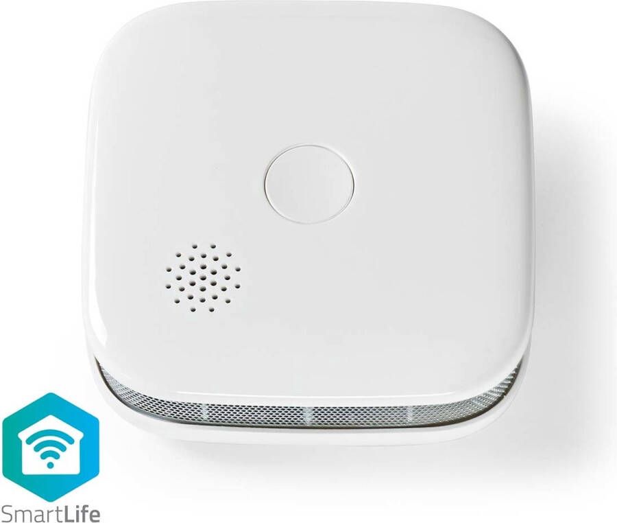 Nedis SmartLife Rookmelder Wi-Fi Batterij Gevoed Levenscyclus sensor: 10 Jaar EN 14604 Max. batterijduur: 24 Maanden 85 dB Wit 1 Stuks