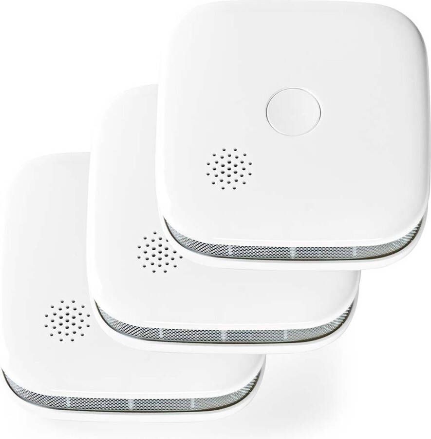 Nedis WIFIDS20WT3 Smartlife Rookmelder Wi-fi Batterij Gevoed Levenscyclus Sensor: 10 Jaar En 14604 Max. Batterijduur: 24 Maanden Android Ios 85 Db Wit 3 Stuks