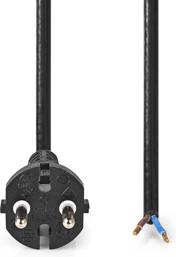 Nedis Stroomkabel voor Stofzuiger 10.0 m Type-F (CEE 7 7) 250 V AC 16 A Zwart PVC