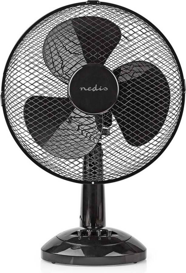 Nedis Tafelventilator Netvoeding Diameter: 300 mm 35 W Zwenkfunctie 3 Snelheden Zwart