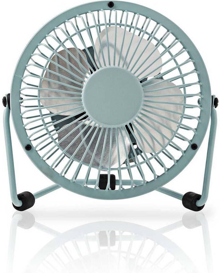 Nedis Tafelventilator | USB Gevoed | Diameter: 100 mm | 3 W | 1 Snelheid | Blauw