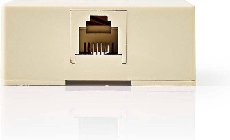 Nedis Telecom-Wandcontactdoos Type Aansluiting: RJ11 Female RJ11 Female Recht PVC Ivoor