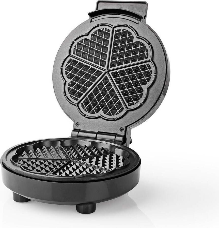 Nedis Wafelijzer | 5 Heart shaped waffles | 19 cm | 1000 W | Automatische temperatuurregeling | Aluminium Kunststof