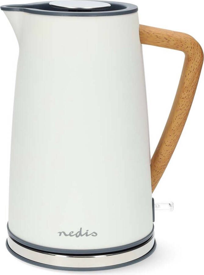 Nedis Waterkoker | 1.7 l | Soft-Touch | Wit | 360 graden draaibaar | Verborgen verwarmingselement | Strix -controller | Droogkookbeveiliging