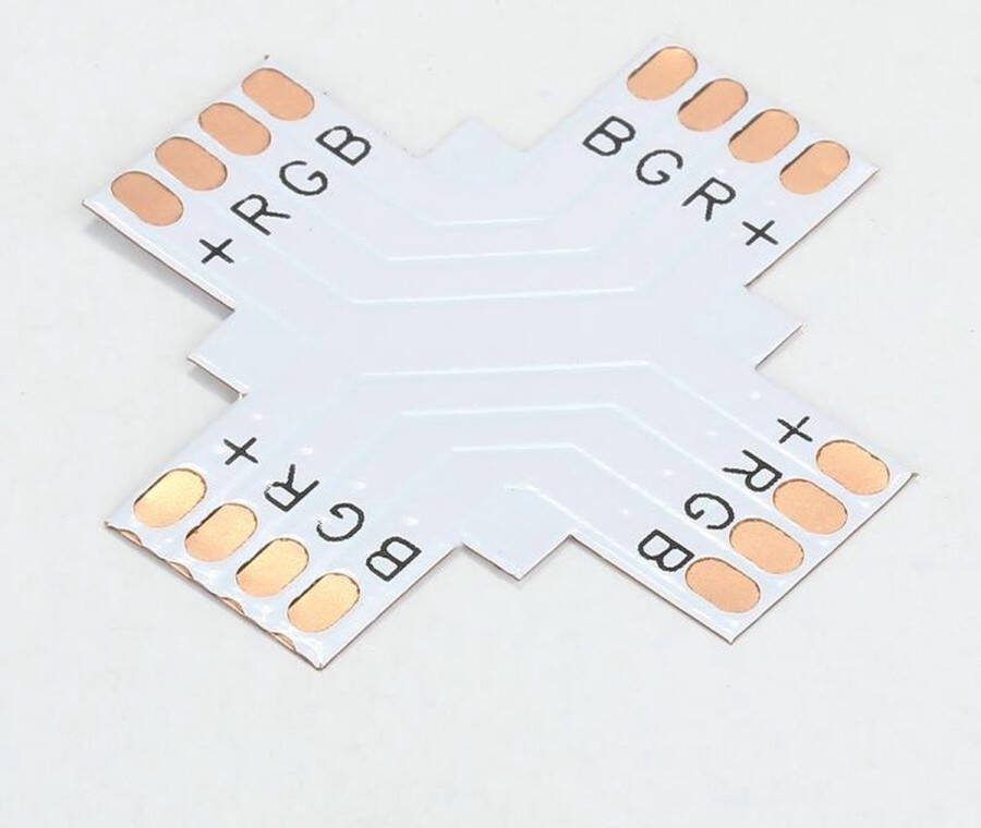 NedRo 1 Stuk 10mm 4-Pin X PCB Connector voor RGB SMD5050 5630 LED strips