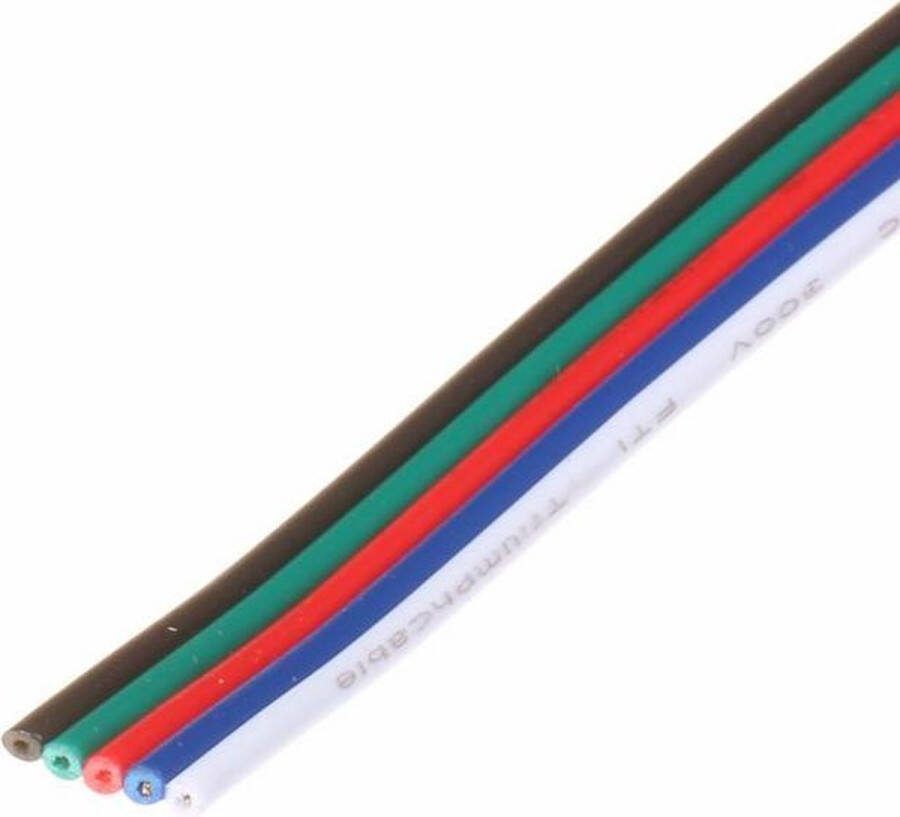 NedRo 5 Meter Draad met 5 aders voor RGBW LED strips