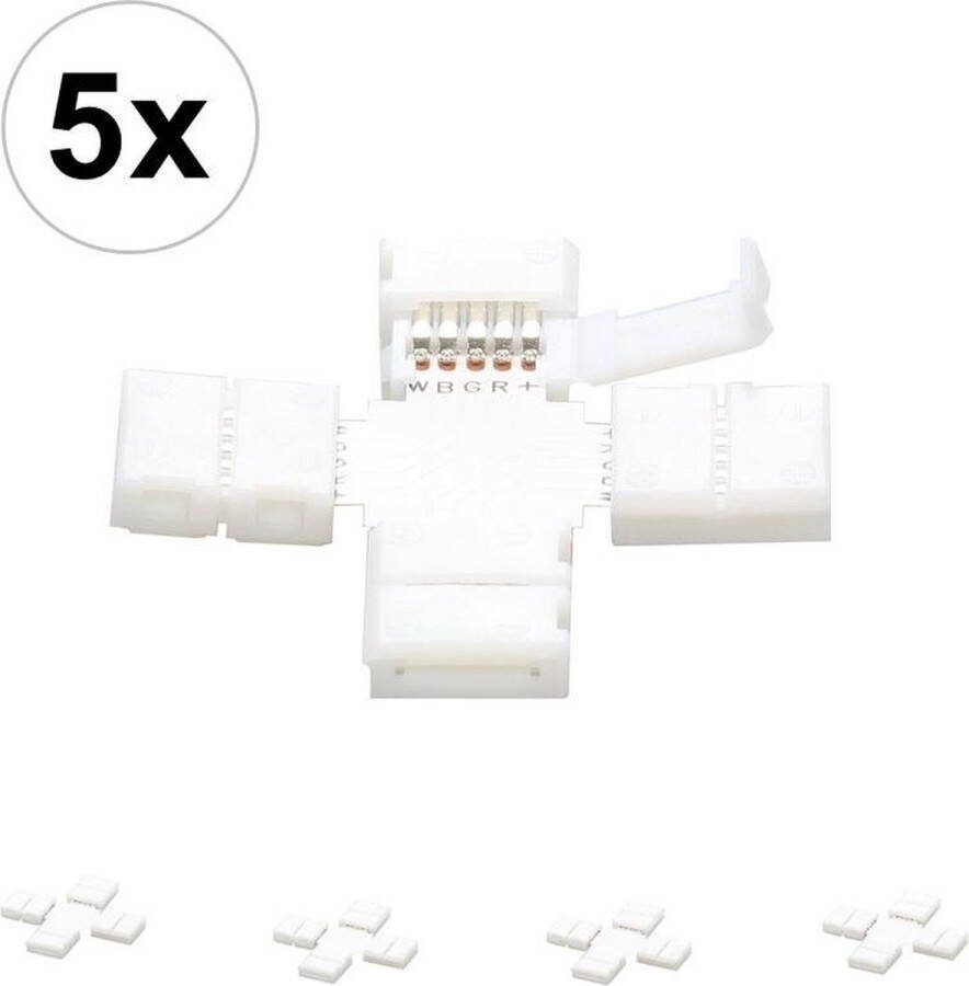 NedRo 5 Stuks 10mm 5Pin X Connector voor RGBW SMD5050 5630 LED strips