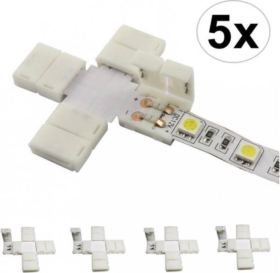 NedRo 5 Stuks 10mm X Connector voor 1 kleur SMD5050 5630 LED strips