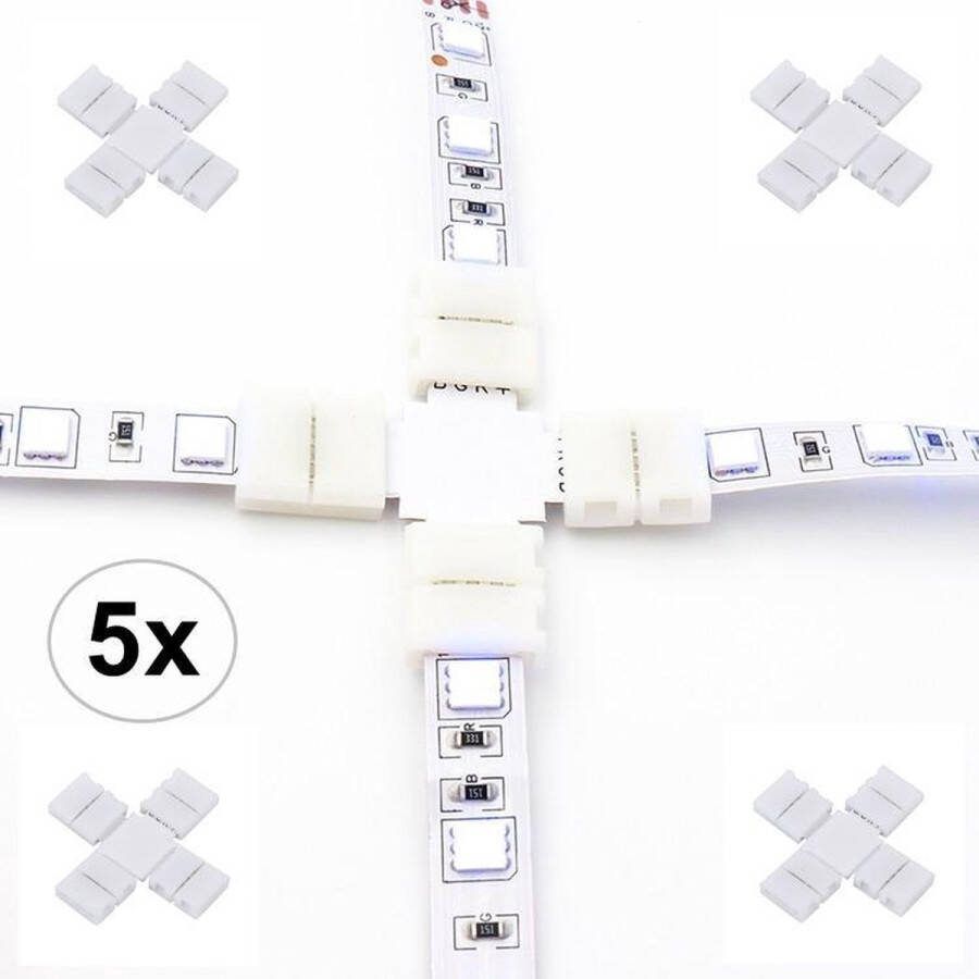 NedRo 5 Stuks 10mm X Connector voor RGB SMD5050 5630 LED strips