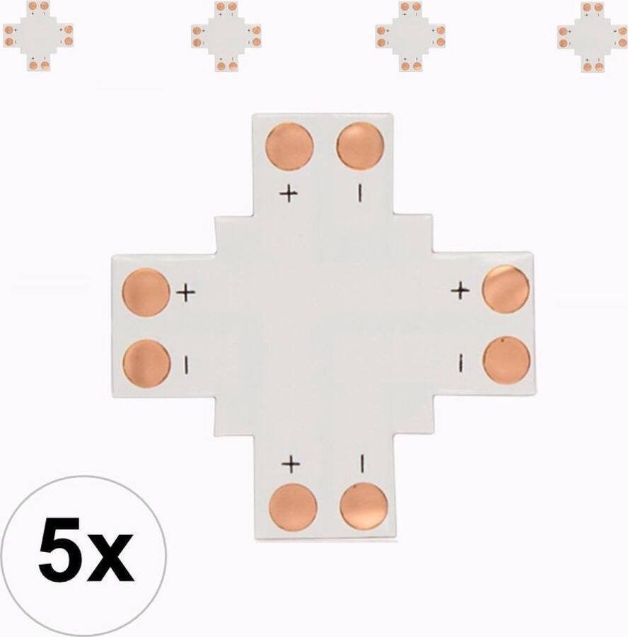 NedRo 5 Stuks 10mm X PCB Connector voor 1 kleur SMD5050 5630 LED strips