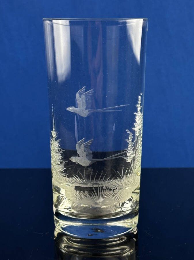 Nee Longdrink glas helder kristal met mat geslepen motief 3 stuks