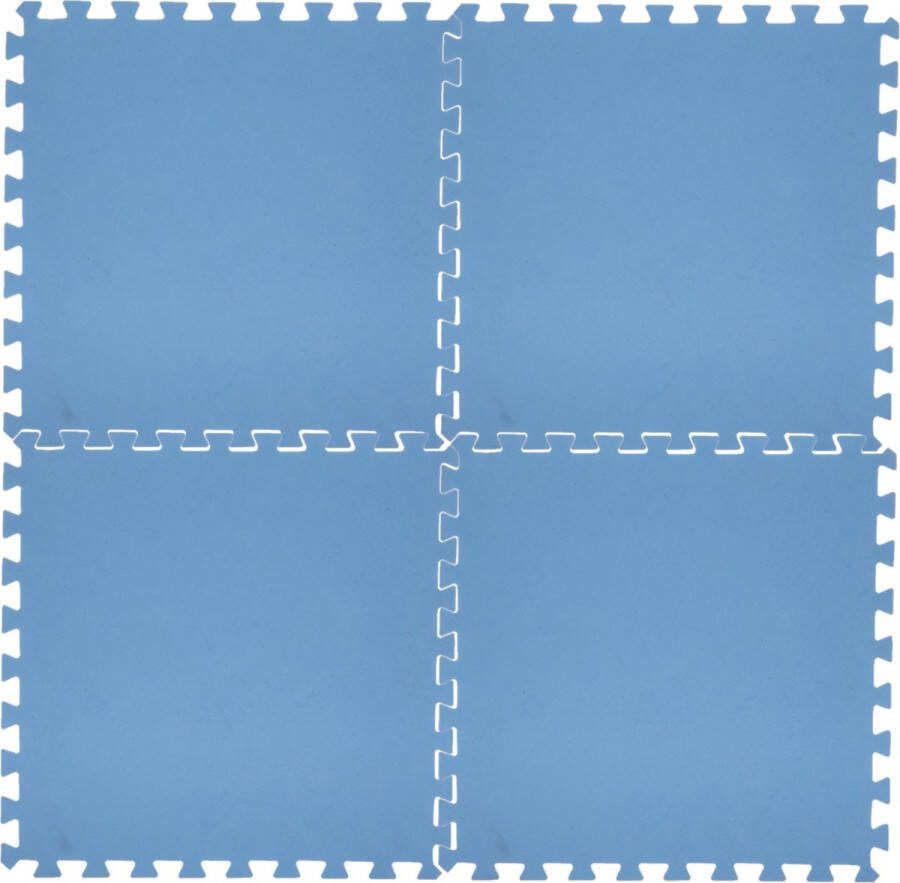 Merkloos 16x Stuks Foam Puzzelmat Zwembadtegels fitnesstegels Blauw 50 X 50 Cm Speelkleden