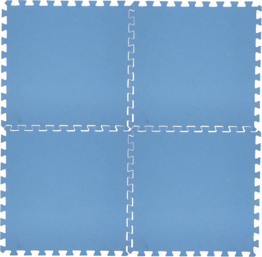 Merkloos 16x Stuks Foam Puzzelmat Zwembadtegels fitnesstegels Blauw 50 X 50 Cm Speelkleden