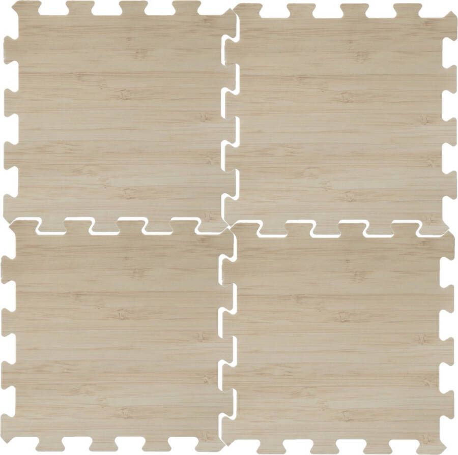 Merkloos 16x Stuks Foam Puzzelmat Zwembadtegels fitnesstegels Hout 50 X 50 Cm Speelkleden