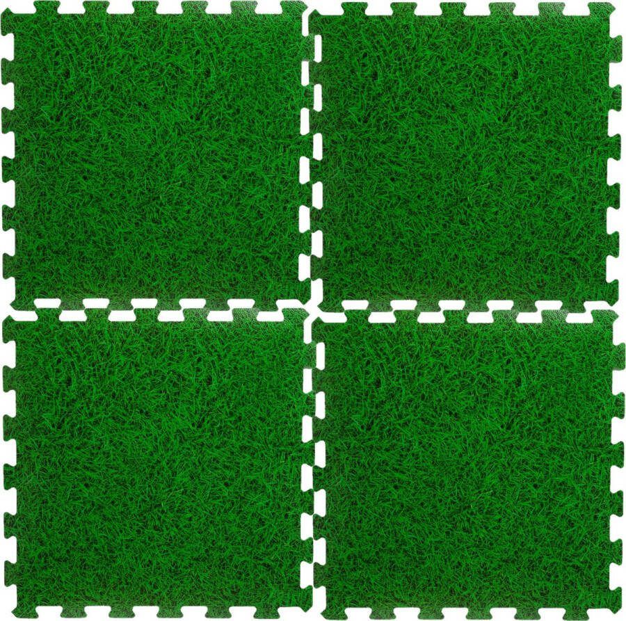 Neka 24x stuks foam puzzelmat zwembadtegels fitnesstegels gras 50 x 50 cm