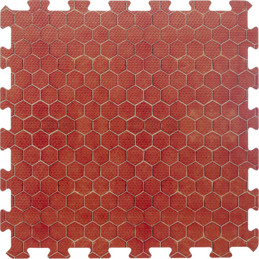 Merkloos 8x Stuks Foam Puzzelmat Zwembadtegels fitnesstegels Terracotta Tegeltjes 50 X 50 Cm Speelkleden