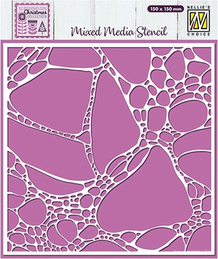 Nellie Snellen MMS4K-078 stencil plastic Paint Bubble verf spetters bubbels sjabloon 15x15 cm mixed media template