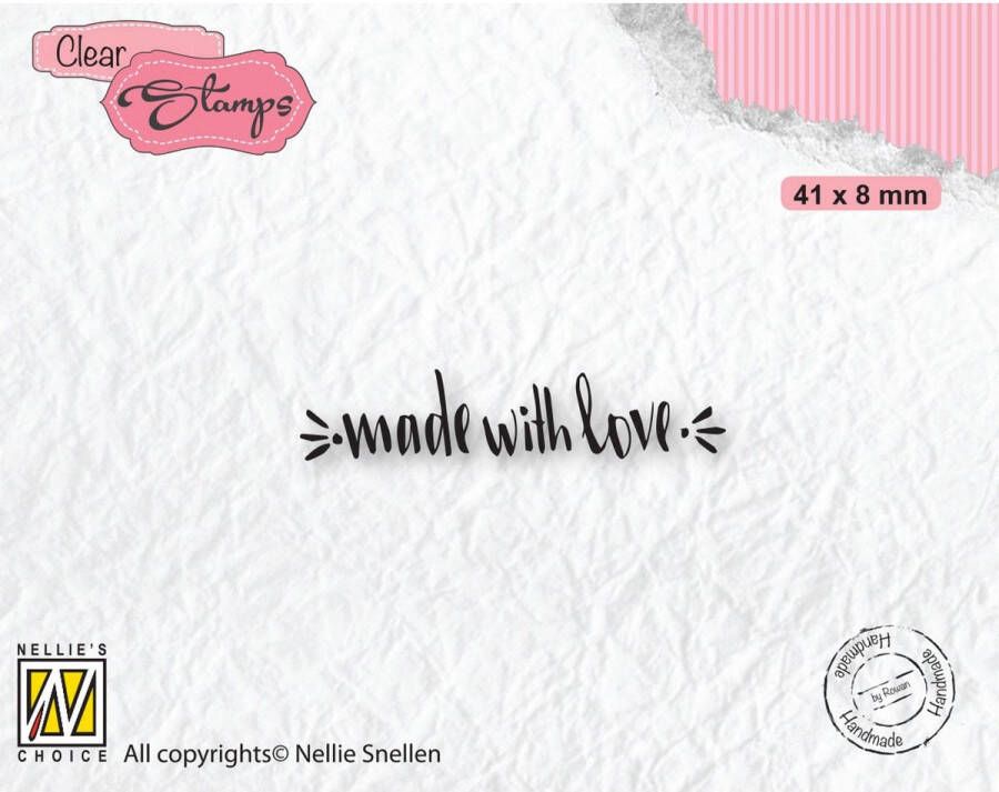 Nellie's Choice DTCS031 Clear Stamp Nellie Snellen tekst Made with love tekststempel schrift lettering stempel