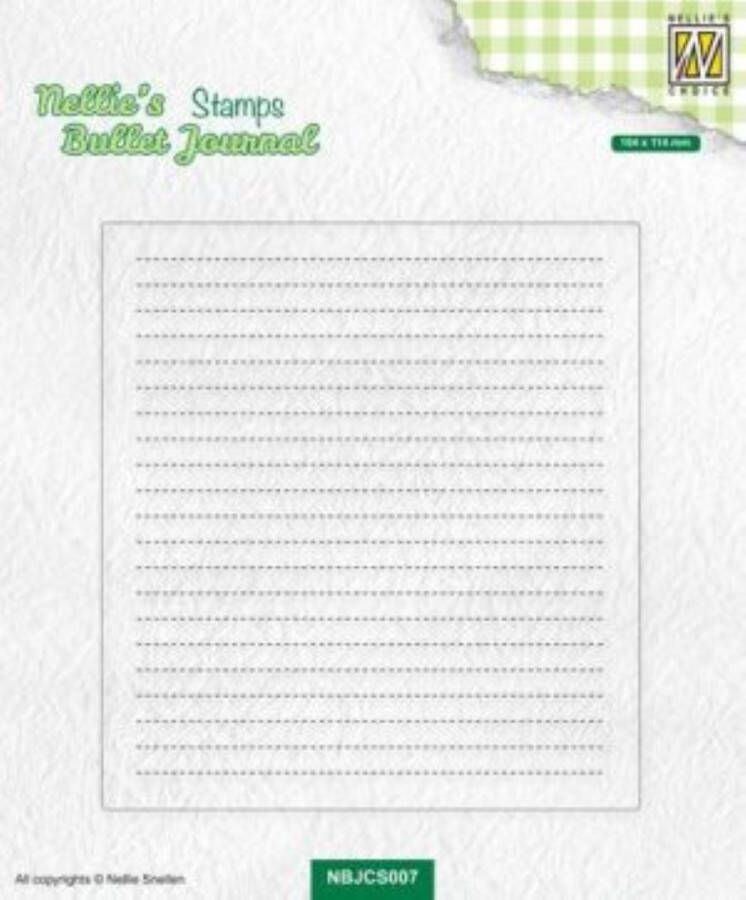 Nellie's Choice NBJCS007 clearstamp Nellie Snellen Bullet Journal basic notepage layout stempel basis schrijflijnen stippel lijntjes pagina notebook